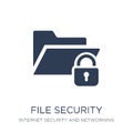 File security icon. Trendy flat vector File security icon on white background from Internet Security and Networking collection Royalty Free Stock Photo