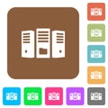File server rounded square flat icons