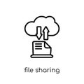 File sharing icon. Trendy modern flat linear vector File sharing Royalty Free Stock Photo