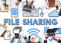 File Sharing Internet Technology Social Storage Concept Royalty Free Stock Photo