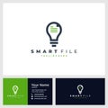 smart document logo with ligh bulb and file shapes combination concept Royalty Free Stock Photo