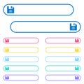 File snapshot icons in rounded color ghost buttons Royalty Free Stock Photo