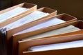 File Stack, file folder close up for background. Royalty Free Stock Photo