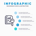 File, Static, Search, Computing Blue Infographics Template 5 Steps. Vector Line Icon template Royalty Free Stock Photo