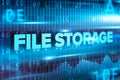File storage abstract concept blue text blue background Royalty Free Stock Photo