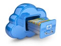 File storage in cloud. 3D icon isolated