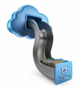 File storage in cloud. 3D icon isolated