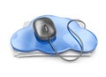 File storage in cloud folder. 3D Icon