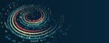 File structuring, machine learning. Big data visualization. A dynamic array of information, consisting of circles and spirals. Royalty Free Stock Photo