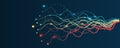 File structuring, machine learning. Big data visualization. A dynamic array of information consisting of multi-colored lines and Royalty Free Stock Photo