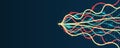 File structuring, machine learning. Big data visualization. A dynamic array of information consisting of multi-colored lines and Royalty Free Stock Photo