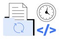 File Synchronization with Time Tracking and Coding Elements for Workflow Efficiency Royalty Free Stock Photo