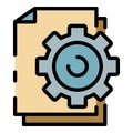 File system configuration icon color outline vector Royalty Free Stock Photo
