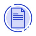 File, Text, Data, Report Blue Dotted Line Line Icon Royalty Free Stock Photo