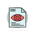 File, Text, Eye, Computing Abstract Circle Background Flat color Icon Royalty Free Stock Photo