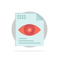 File, Text, Eye, Computing Abstract Circle Background Flat color Icon Royalty Free Stock Photo
