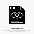 File, Text, Eye, Computing Solid Black Glyph Icon Royalty Free Stock Photo