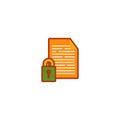 File or text with padlock locked. Program file security icon symbol illustration Royalty Free Stock Photo