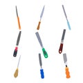file tool set cartoon vector illustration