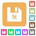 File tools rounded square flat icons Royalty Free Stock Photo