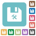 File tools rounded square flat icons Royalty Free Stock Photo