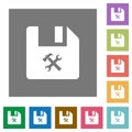 File tools square flat icons Royalty Free Stock Photo
