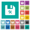 File tools square flat multi colored icons Royalty Free Stock Photo