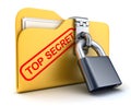 File top secret and lock Royalty Free Stock Photo