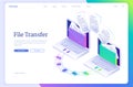 File transfer isometric landing, data migration