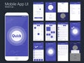 File Transfer Mobile App UI, UX and GUI layout. Royalty Free Stock Photo