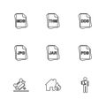 file type , files , documents , eps icons set vector