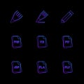 file type , files , documents , eps icons set vector Royalty Free Stock Photo