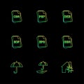 file type , files , documents , eps icons set vector Royalty Free Stock Photo