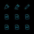 file type , files , documents , eps icons set vector Royalty Free Stock Photo