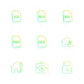 file type , files , documents , eps icons set vector Royalty Free Stock Photo