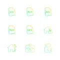 file type , files , documents , eps icons set vector