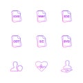 file type , files , documents , eps icons set vector Royalty Free Stock Photo
