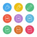 file type , files , documents , eps icons set vector Royalty Free Stock Photo