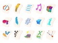 File type icon set, cartoon style