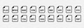 File type icon. Set of linear icons of different audio formats. Audio file icons