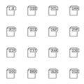 File type line icons set Royalty Free Stock Photo