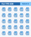 25 File Type. Two Color icons Pack. vector illustration Royalty Free Stock Photo