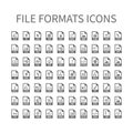 File type vector icons. File format icon set, files buttons. Royalty Free Stock Photo