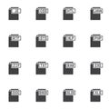 File type vector icons set Royalty Free Stock Photo