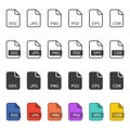 File type vector icons. Royalty Free Stock Photo