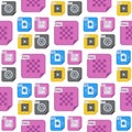 File types and formats seamless pattern background presentation document symbol application software folder vector Royalty Free Stock Photo