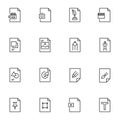 File types line icons set