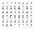 File types icons in thin line style