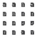 File types vector icons set