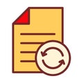 File Update Document Refresh Arrow Flat Colored Icon for Revision and Version Tasks Royalty Free Stock Photo
